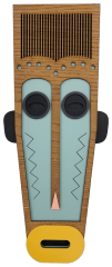 Masque long bleu gris