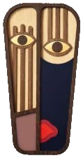 Masque bois et rouge